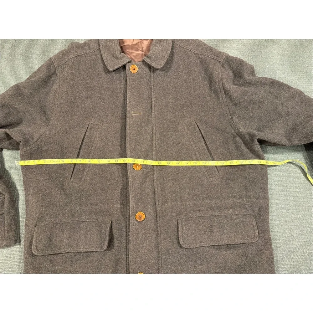 Vintage Pronto Uomo Made In Italy Brown Wool Winter Top/Over Coat Jacket XXL